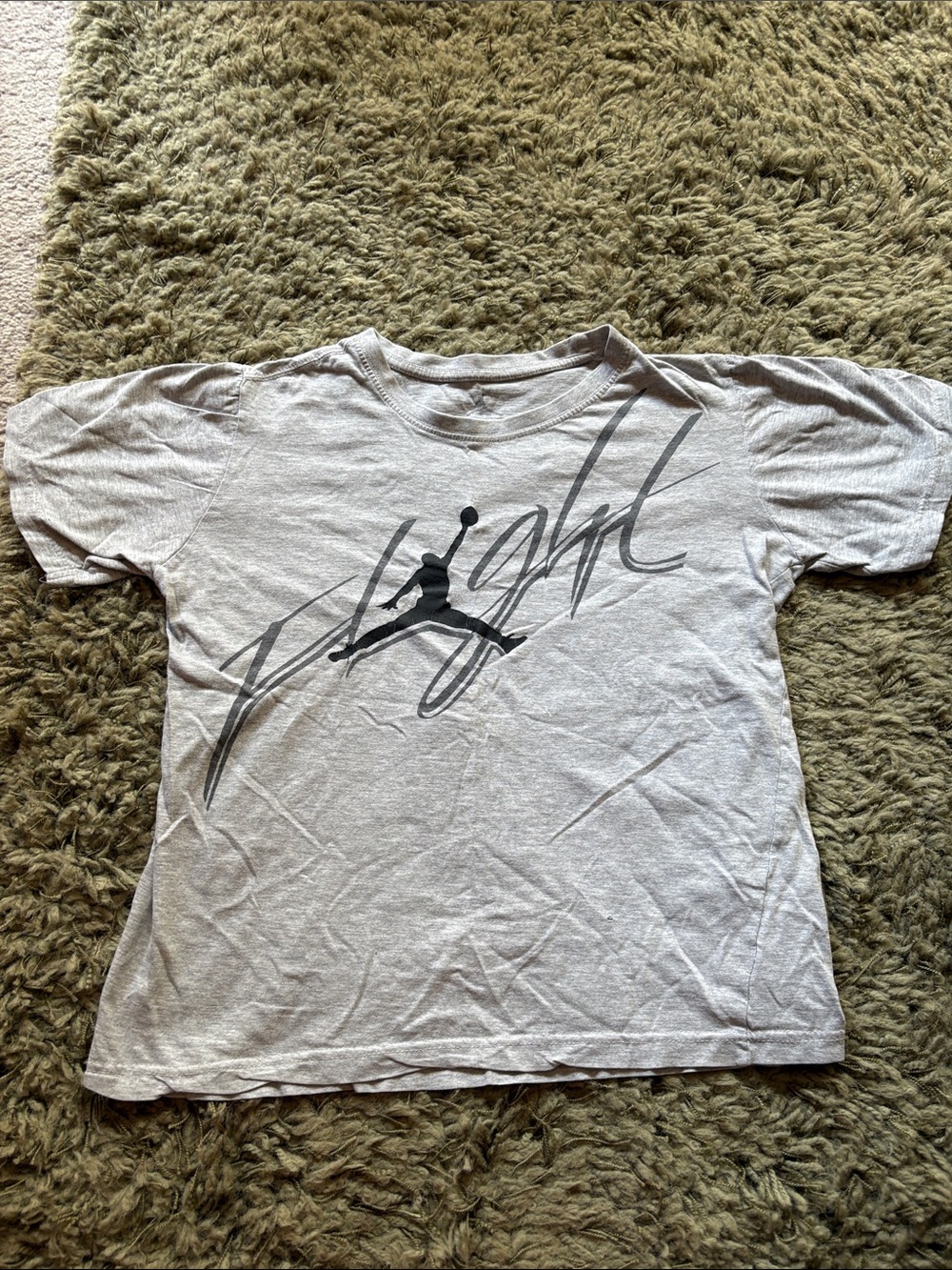 Nike Youth Light Gray Graphic Jumpman Tee